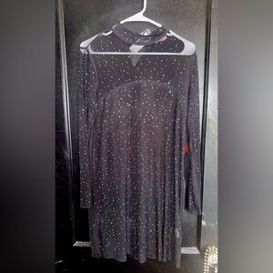 Eva Franco Anthropologie Black Dress with Rhinestones